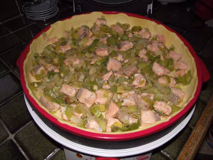 Tarte poireau saumon