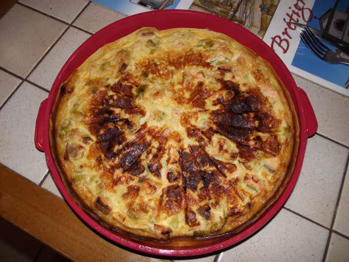 Tarte poireaux saumon