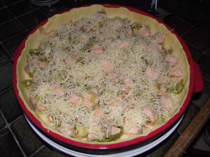Tarte saumon poireaux