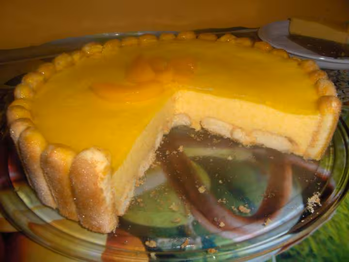 Bavarois aux peches coupe