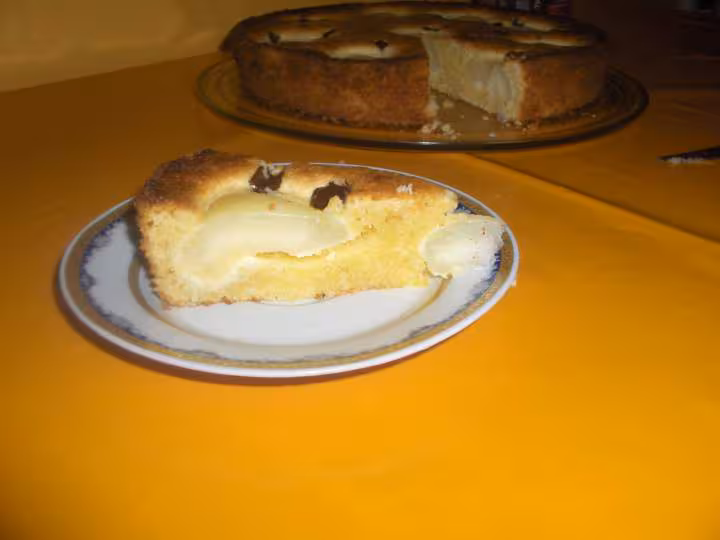 Part gateau poires amandes