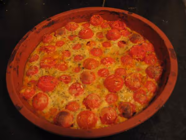 Clafoutis aux tomates cerises