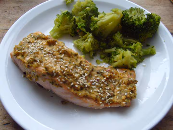 Pave de saumon moutarde amp sesame ww