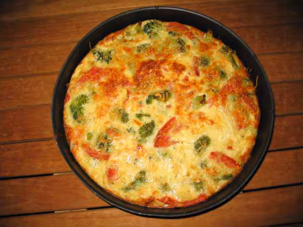 Quiche sans pate brocoli tomate lardon