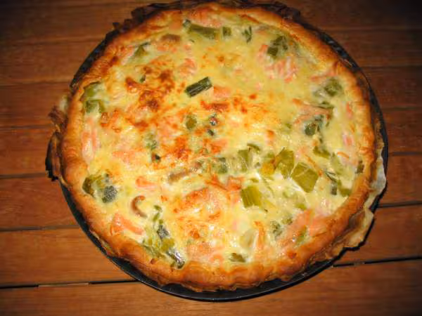 Tarte poireaux saumon fume