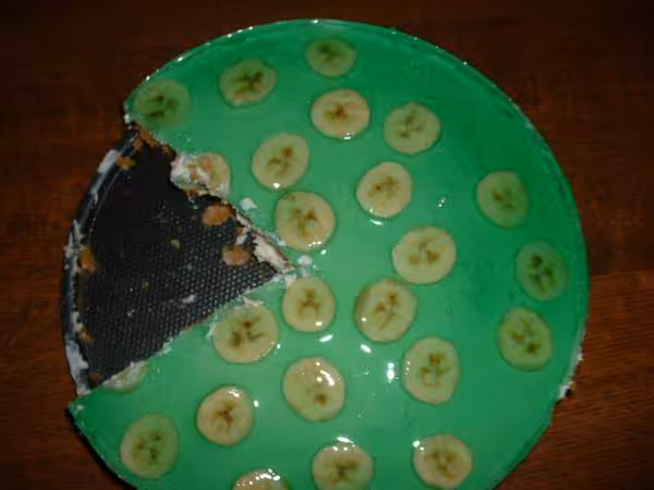 Cheesecake a la banane et jello waldmeister