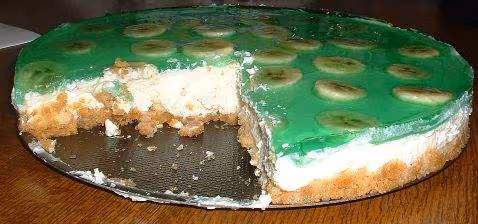 Cheesecake a la banane et jello waldmeister