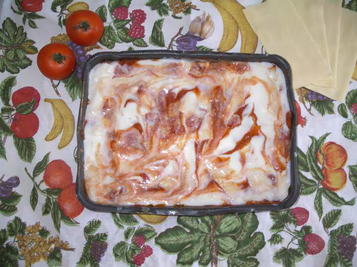 Mes lasagnes aux aubergines avant cuisson