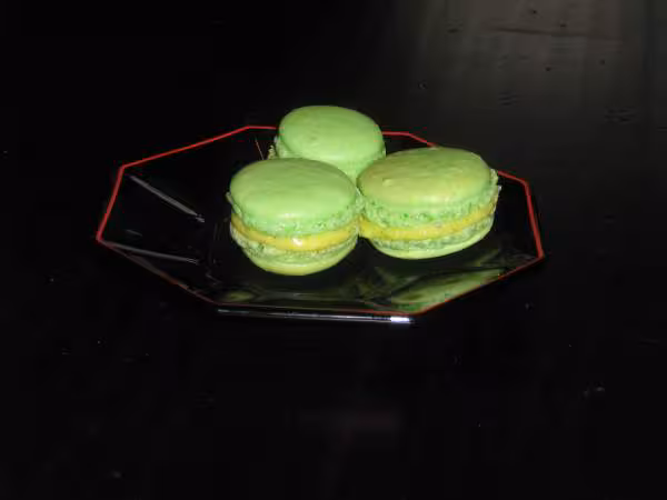 Voici le resultat macarons pistcahe reussis