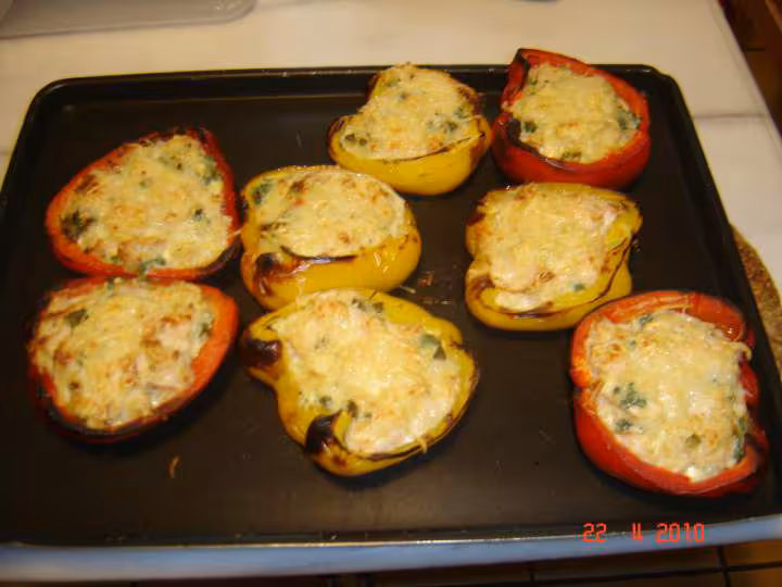 Poivrons farcis riz et fromage2