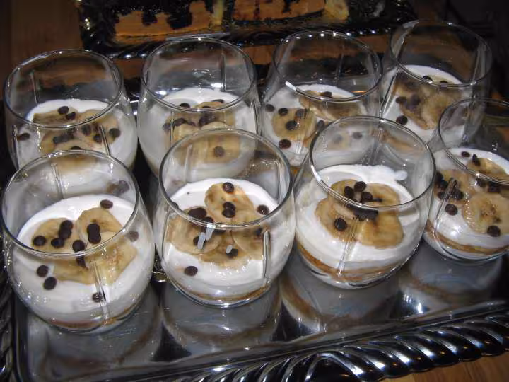 Cremes a la banane et au chocolat