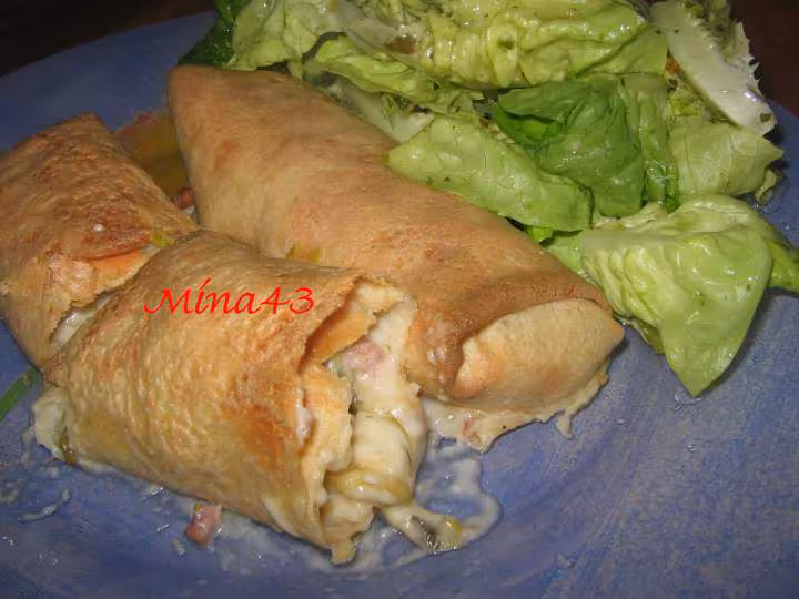 Crepes farcies aux lardons et aux poireaux