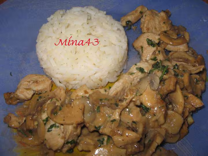 Poulet a la creme et sauce soja