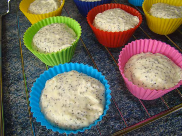 Muffins cerise pavot avant cuisson 1