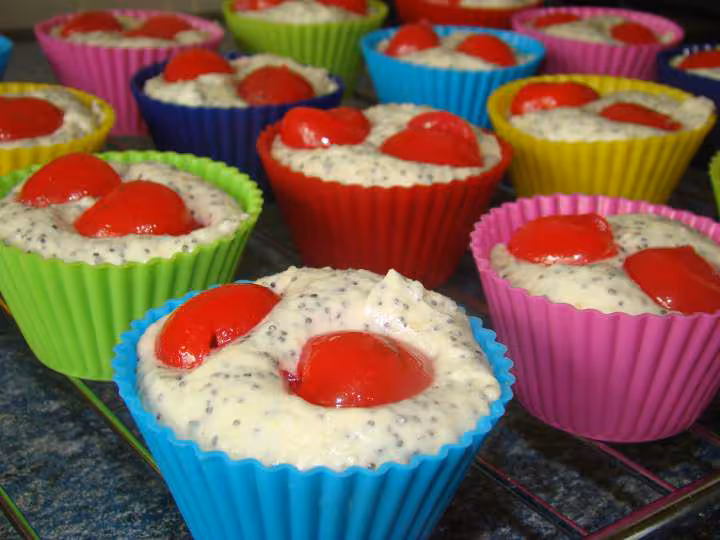Muffins cerise pavot avant cuisson 2