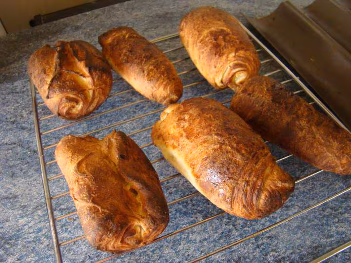 Pains au chocolat mais un peu trop cuits