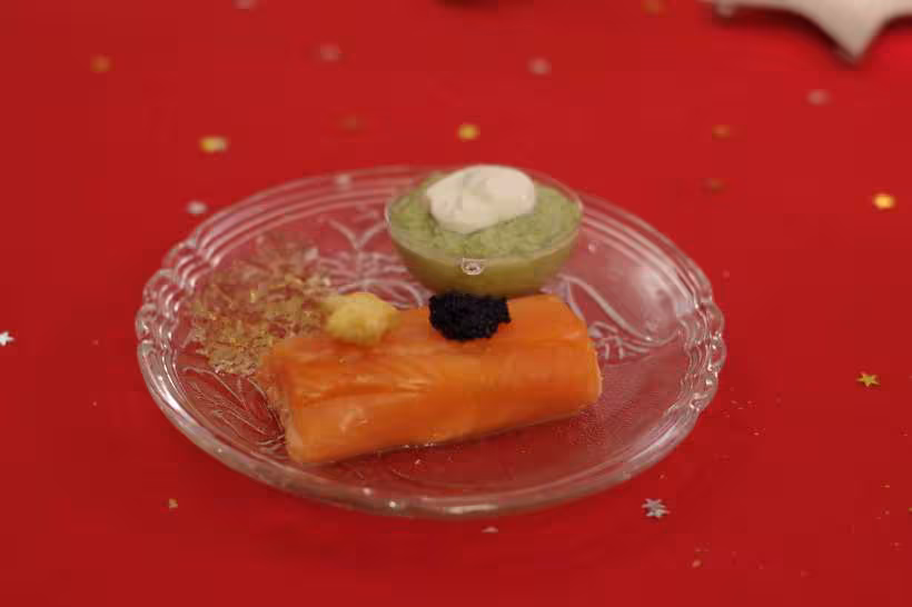 Buchette de saumon et sa mousse brocolis