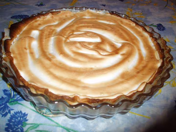 Tarte orange curd meringue
