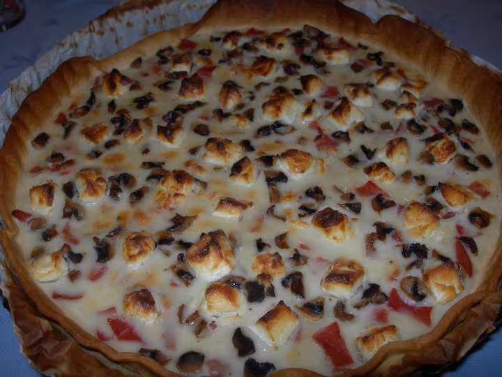 Tarte champignons chevre