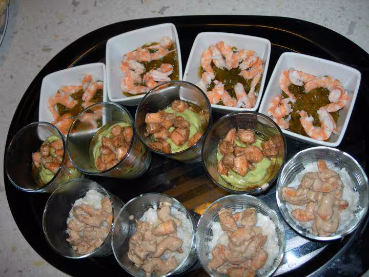 Verrines aux crevettes