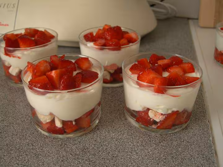 Verrines fraises fromage blanc