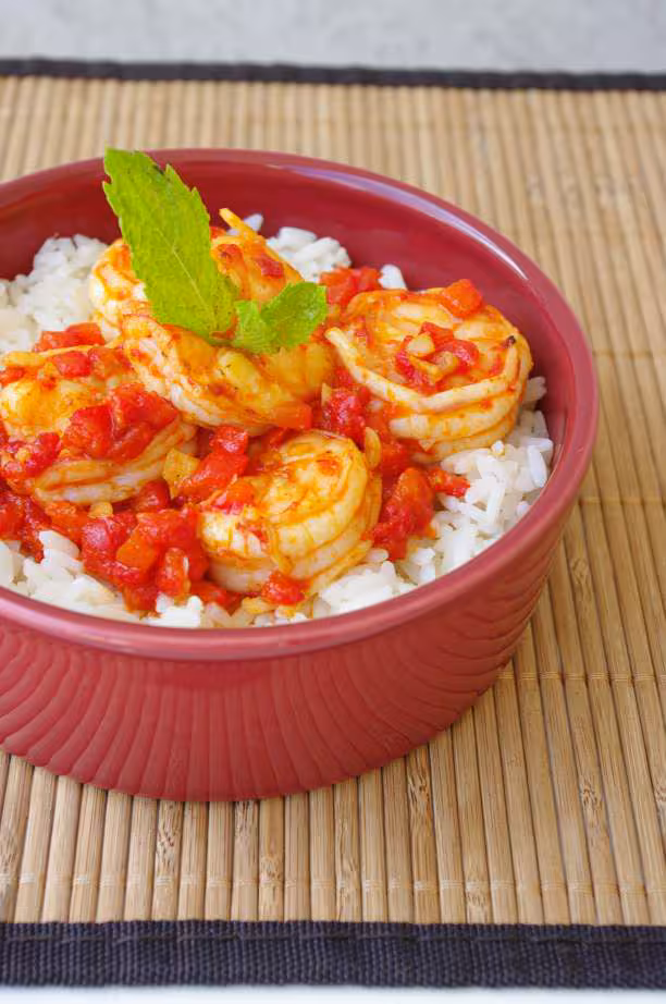 Wok de crevettes au piment
