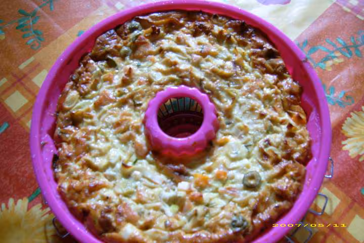 Gateau saumon fume surimi fondue de poireaux