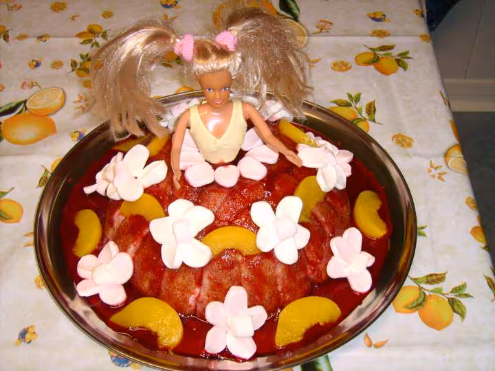Gateau barbie vue de face