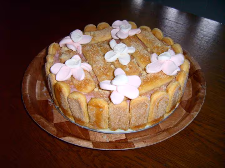 Gateau bavarois a la framboise