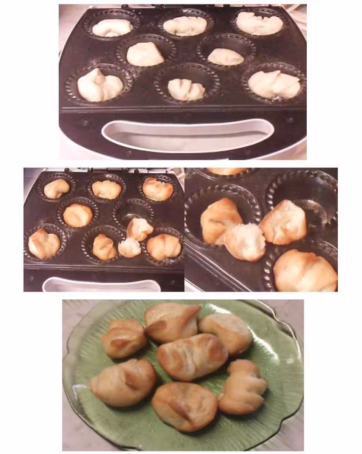 Pain cuit dans le pie muffins