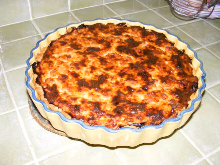 Tarte au 2 saumons sur lit de poireaux