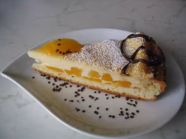 Tarte moelleuse aux peche