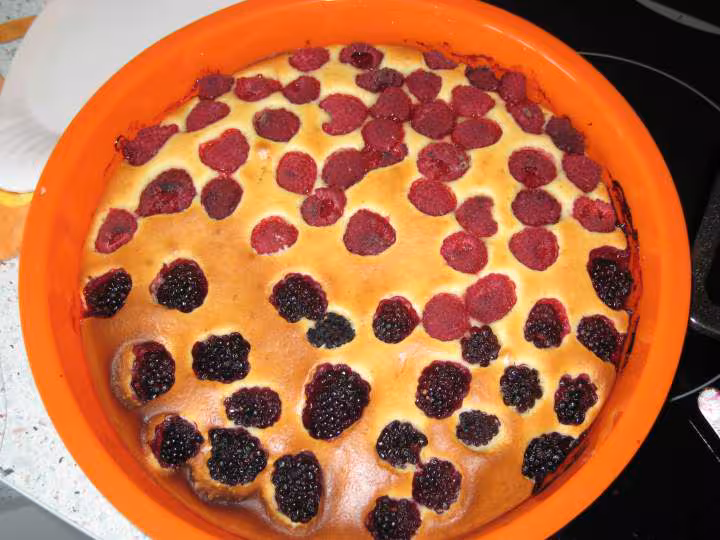 Gateau framboises et mures