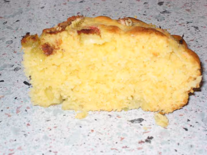 Interieur gateau rhubarbe
