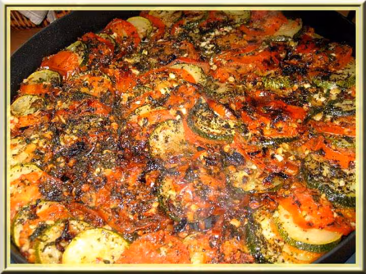 Courgettes et tomates facon tian ds tarte express