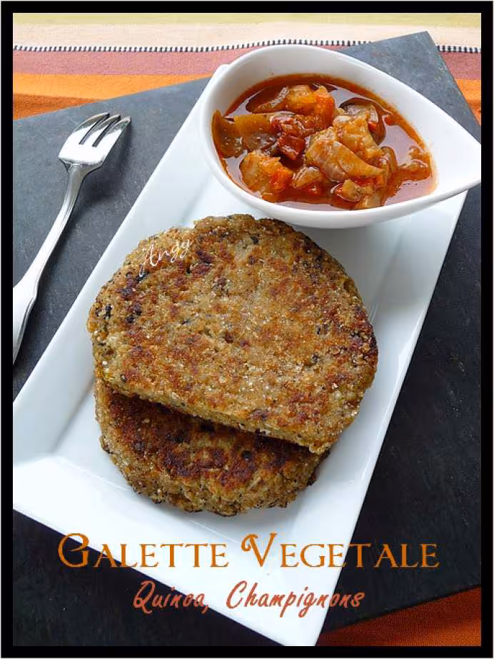 Galettes vegetales quinoa champignons