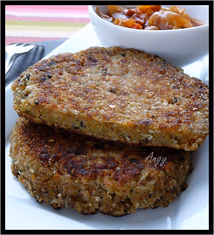Galettes vegetales quinoa champignons