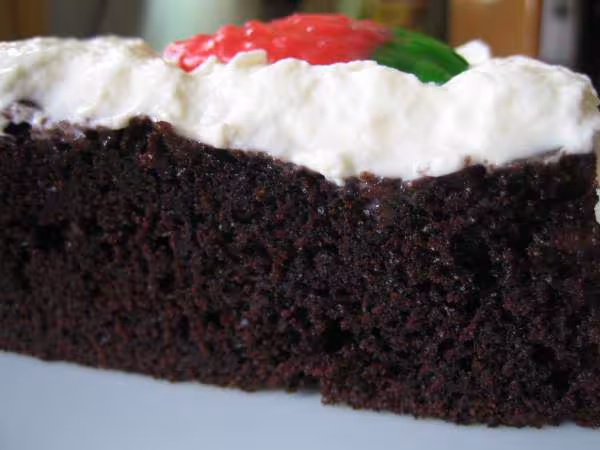 Morceau de gateau au chocolat tres simple