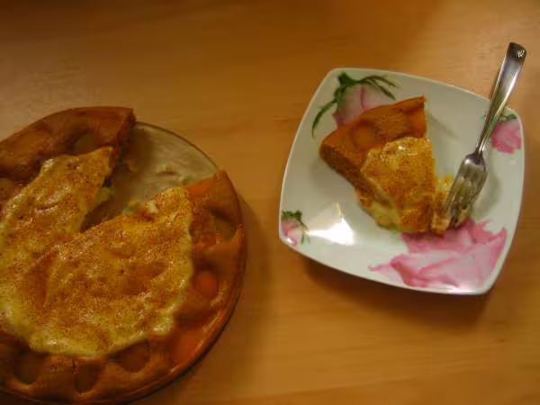 Tarte a la peche et a la creme