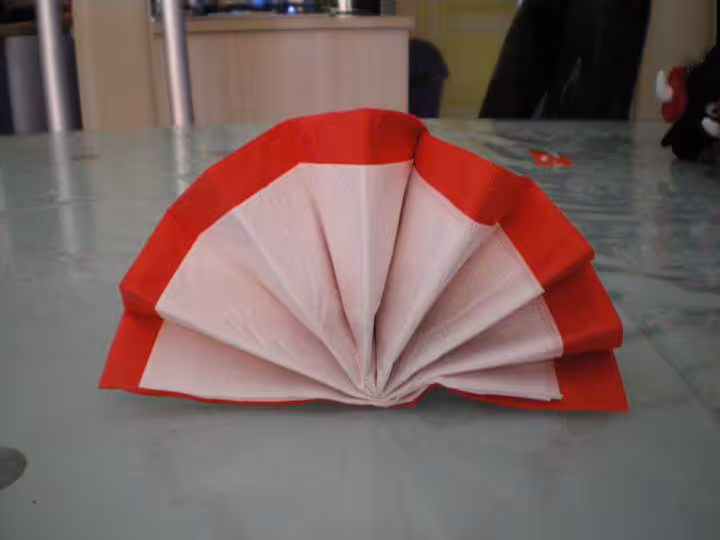 Pliage serviette eventail