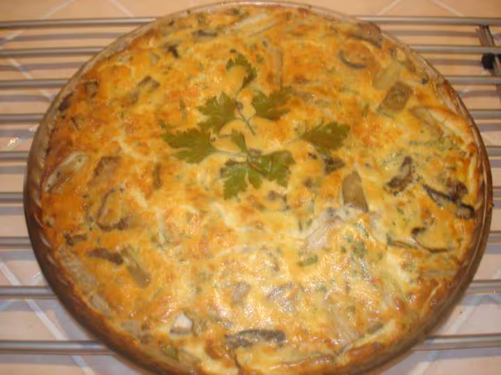 Quiche aux asperges et champignons