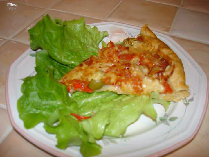 Tarte au blancs de poireaux et lardons fumes