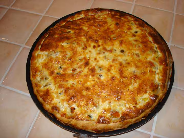 Tarte fine aux moules poireaux et cumin