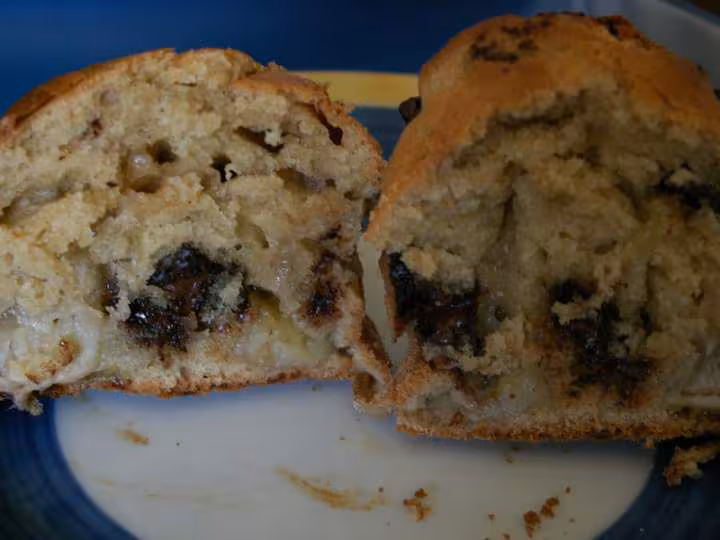 Petit muffin choco banane ouvert