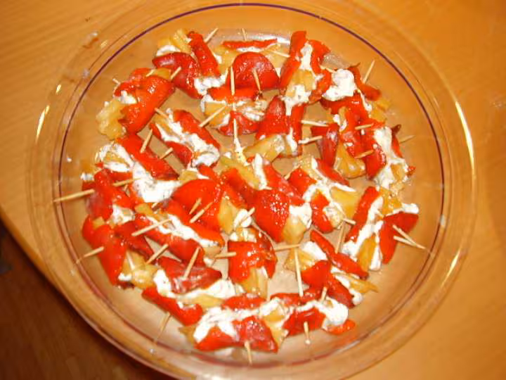 Poivrons farcis au melon et au chevre
