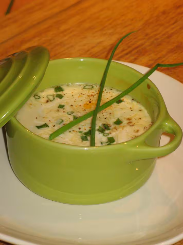 Oeuf cocotte a la ciboulette