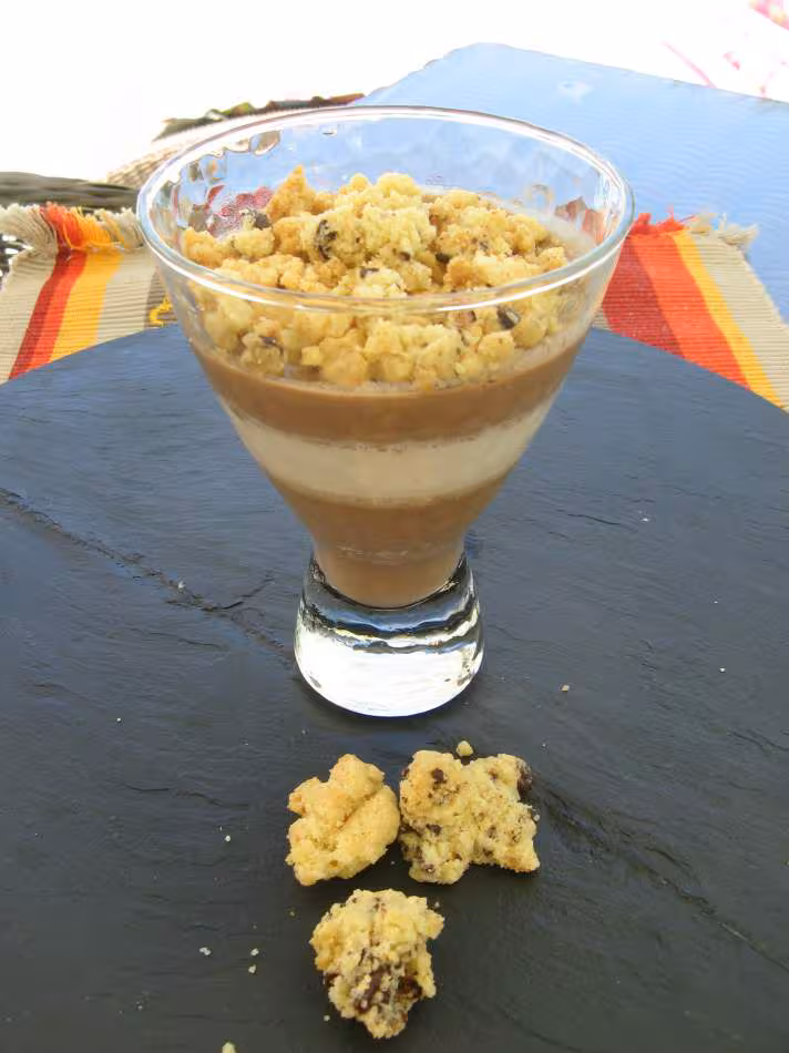 Panacotta au lait de noisette facon crumble