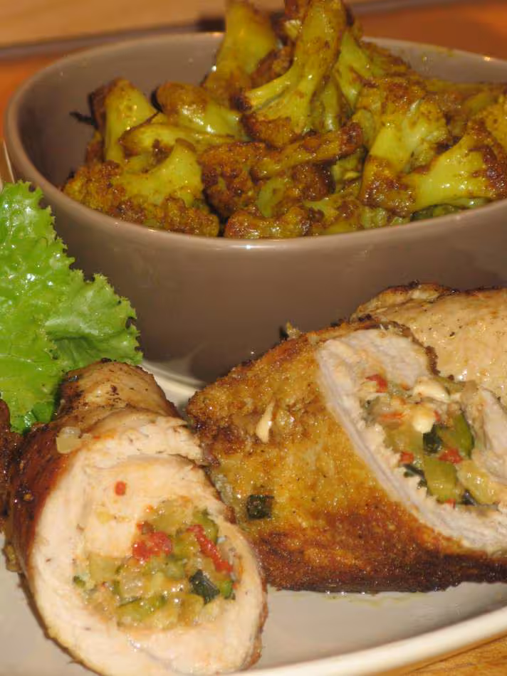 Roule de donde courgette piquillos et chevre