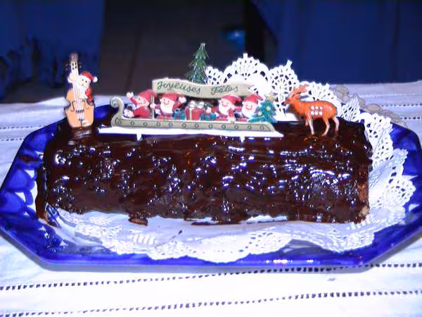 Buche aux noix et chocolat
