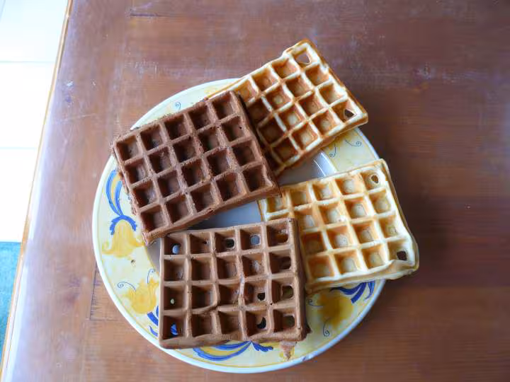 Gauffres natures et gauffres chocolat
